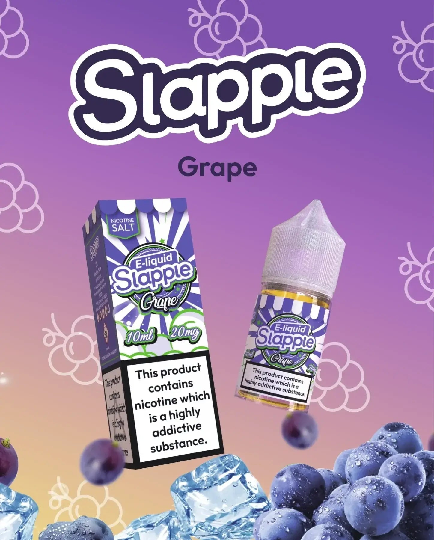 slapple vape juice Grape - Nic Salt 30ML | 30MG, 50MG Mighty Mint Strength/Flavor:Classic Tobacco - 60mg Disposable Vape Low Nicotine