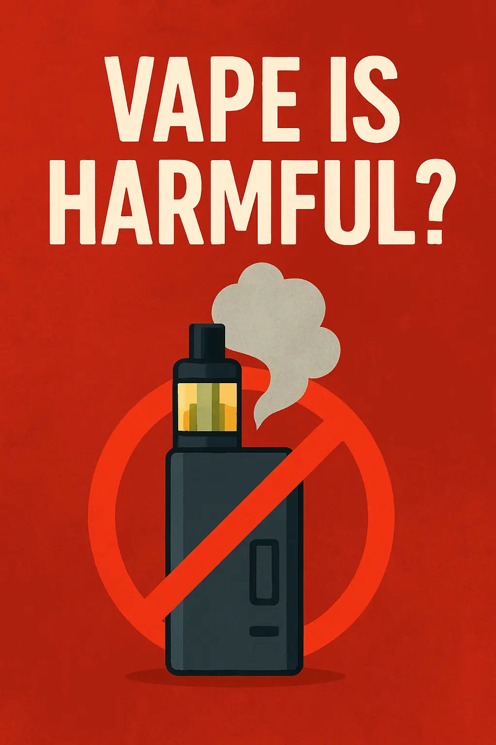 ape is Harmful graphic with vape device and prohibition sign.