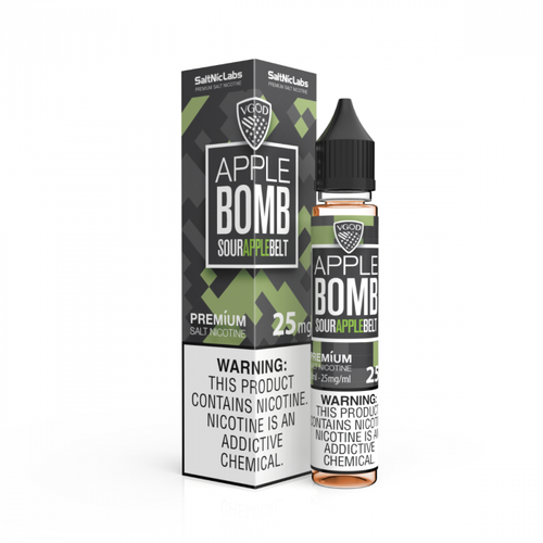 "VGOD SaltNic Apple Bomb Iced 30ml bottle – green apple with menthol, 25mg and 50mg nicotine"