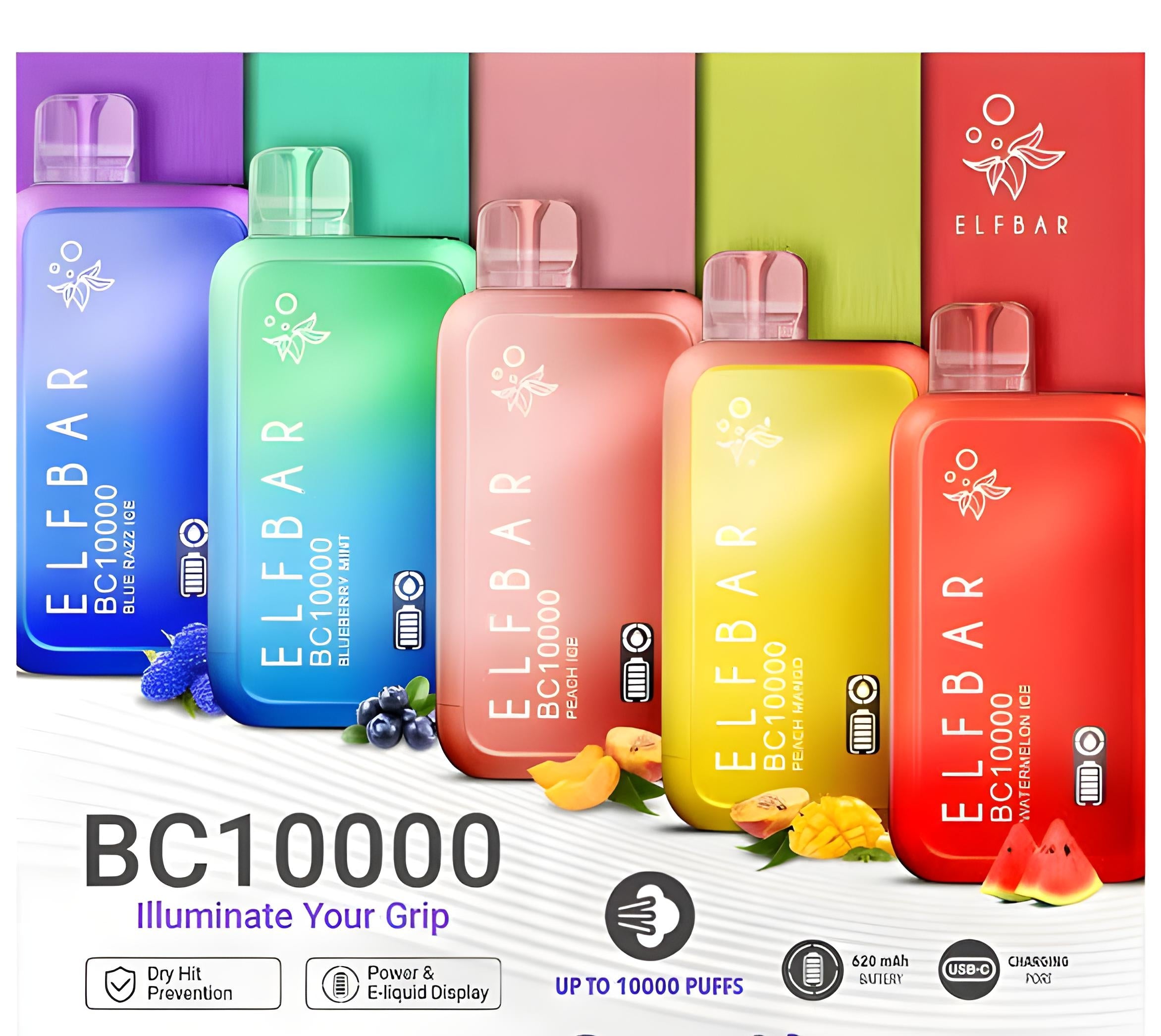 Elfbar BC10000 disposable vape in India – 10,000 puffs, USB-C rechargeable, 5% nicotine