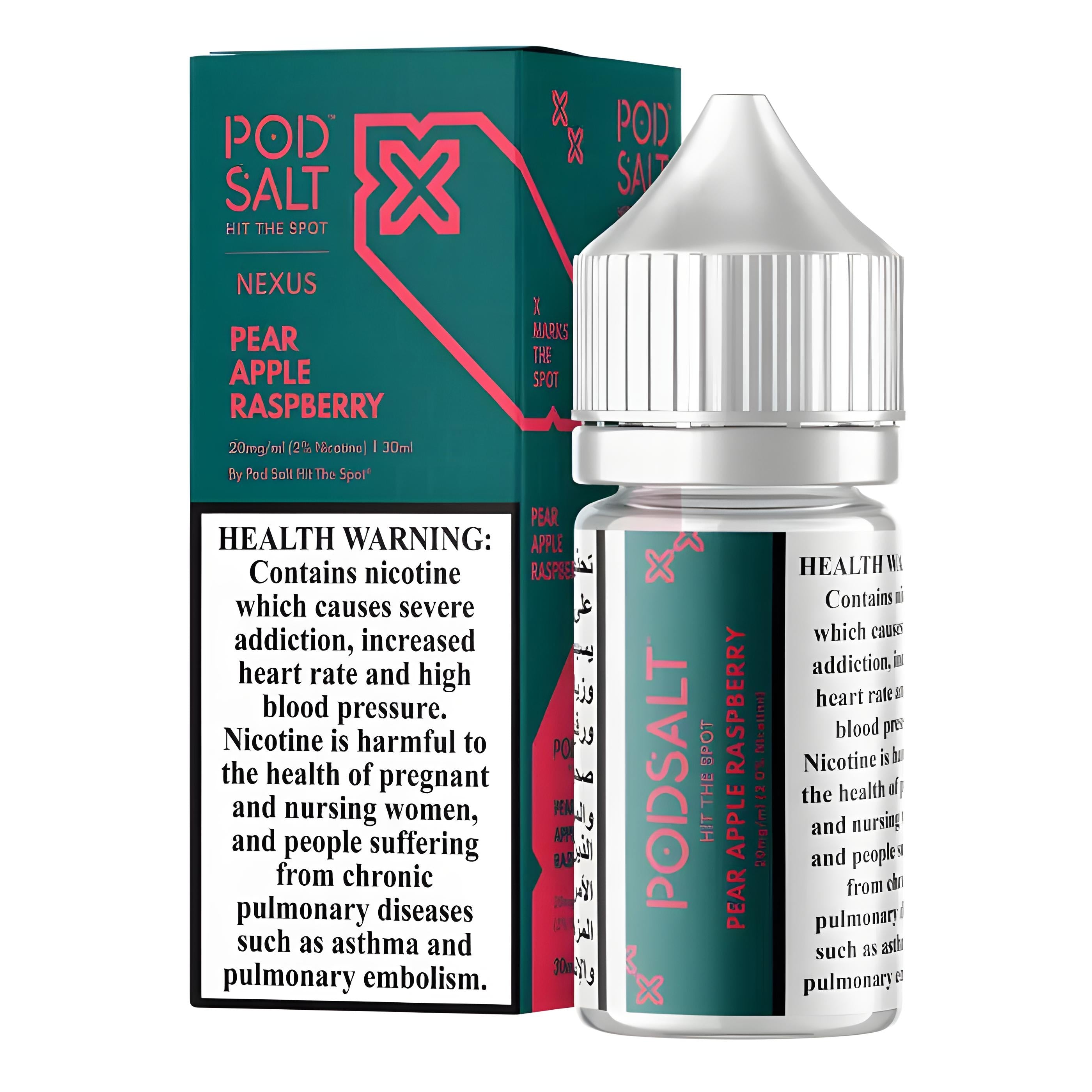 Pear Apple Raspberry Pod Salt Nexus 30ML Nic Salt Vape Juice India – Juicy pear, crisp apple and raspberry blend in 20MG & 50MG at VapeMashIndia