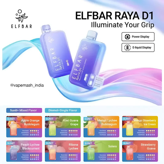 Elf Bar Raya D1 – 13,000 Puffs Disposable Vape | Buy Online India