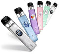 Five Tesso PWR disposable vape devices in different colors (silver, light blue, purple, pink, and mint green) arranged diagonally on a white background.