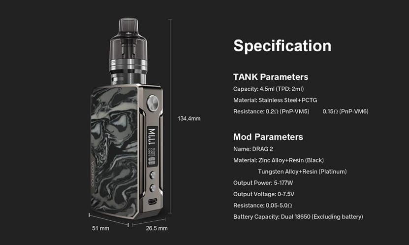 VOOPOO DRAG 2 177W Refresh Edition Kit with PnP Tank – Buy in India