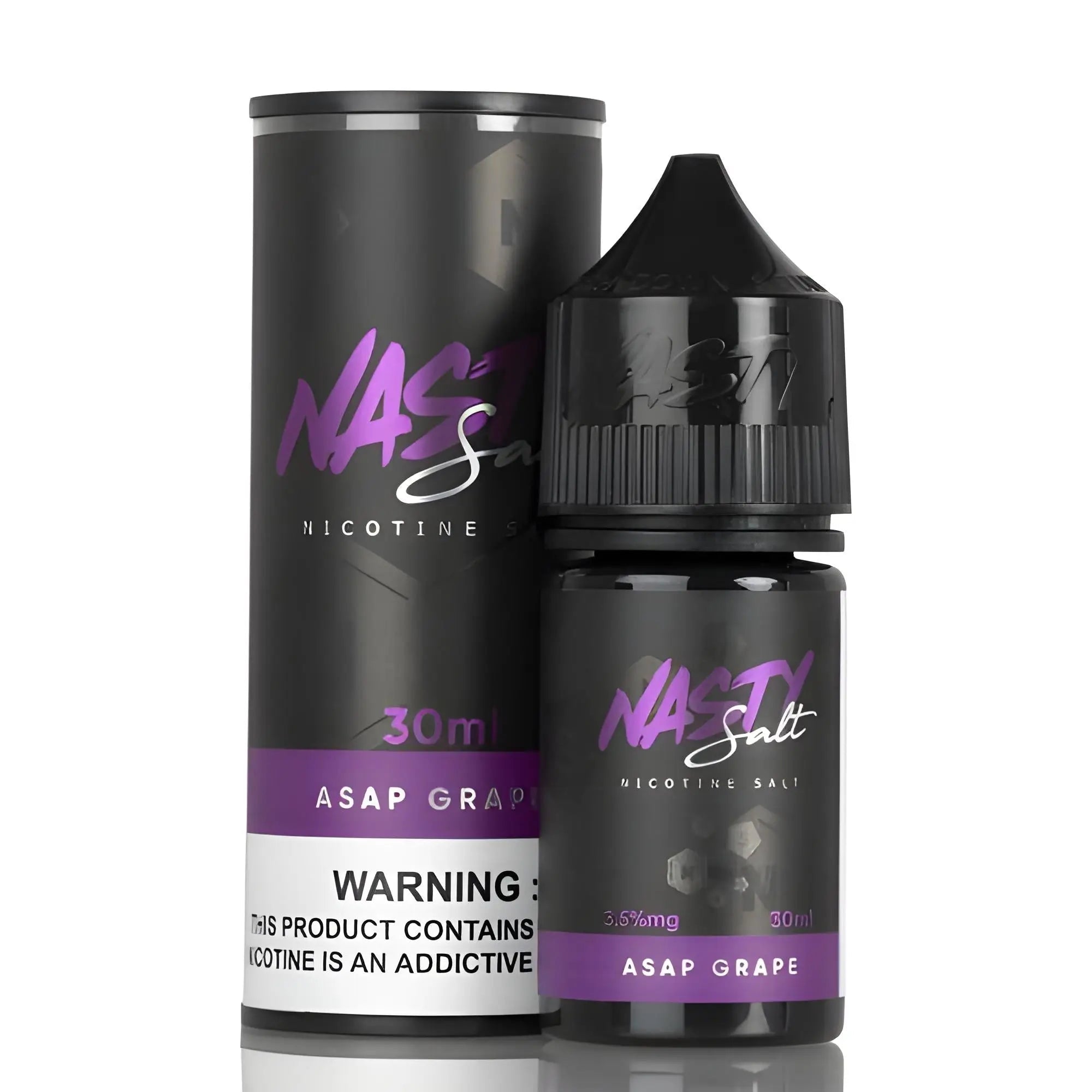 Asap Grape Nic Salt Vape Juice for Pod Systems by Vape Mash India, bright grape flavor in a sleek vape bottle.