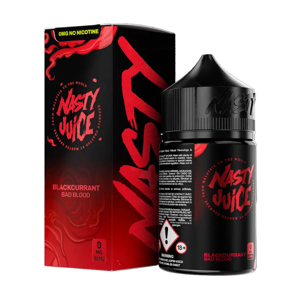 Bad Blood Nasty Juice 60ML Vape Juice India – Bold blackcurrant with mint e-liquid at VapeMashIndia