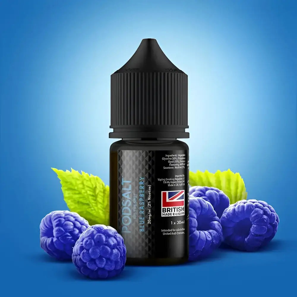 Blue Raspberry Pod Salt Core 30ML Nic Salt Vape Juice India – Sweet and tangy blue raspberry flavor in 25MG & 50MG at VapeMashIndia