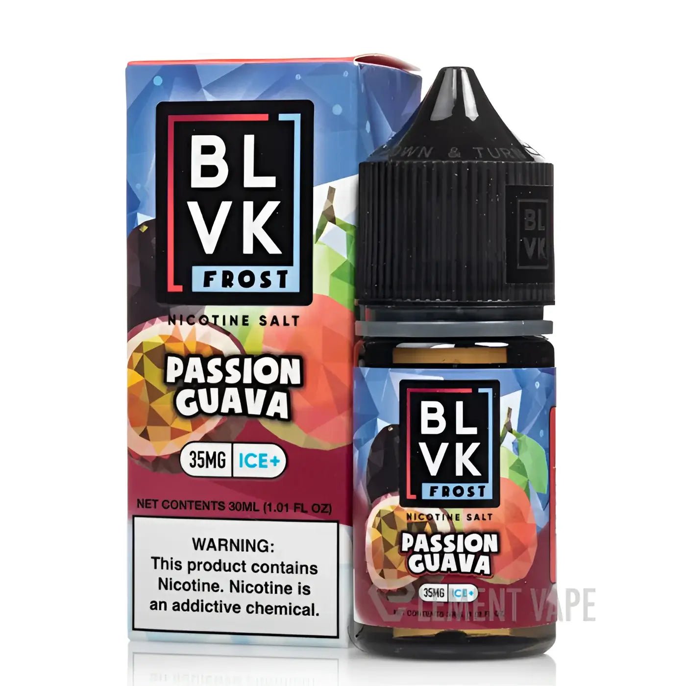 BLVK Frost Nicotine Salt e-liquid 30ml bottle with 35mg nicotine, featuring frosty flavor, by Vape Mash India.