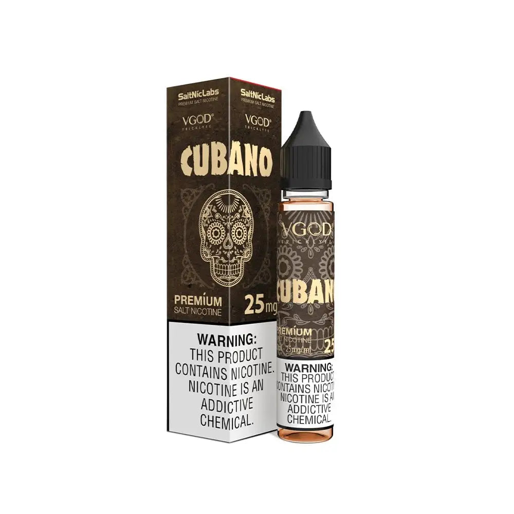 VGOD SaltNic Cubano 30ml e-liquid bottle – Cuban cigar tobacco with vanilla custard, 25mg and 50mg nicotine