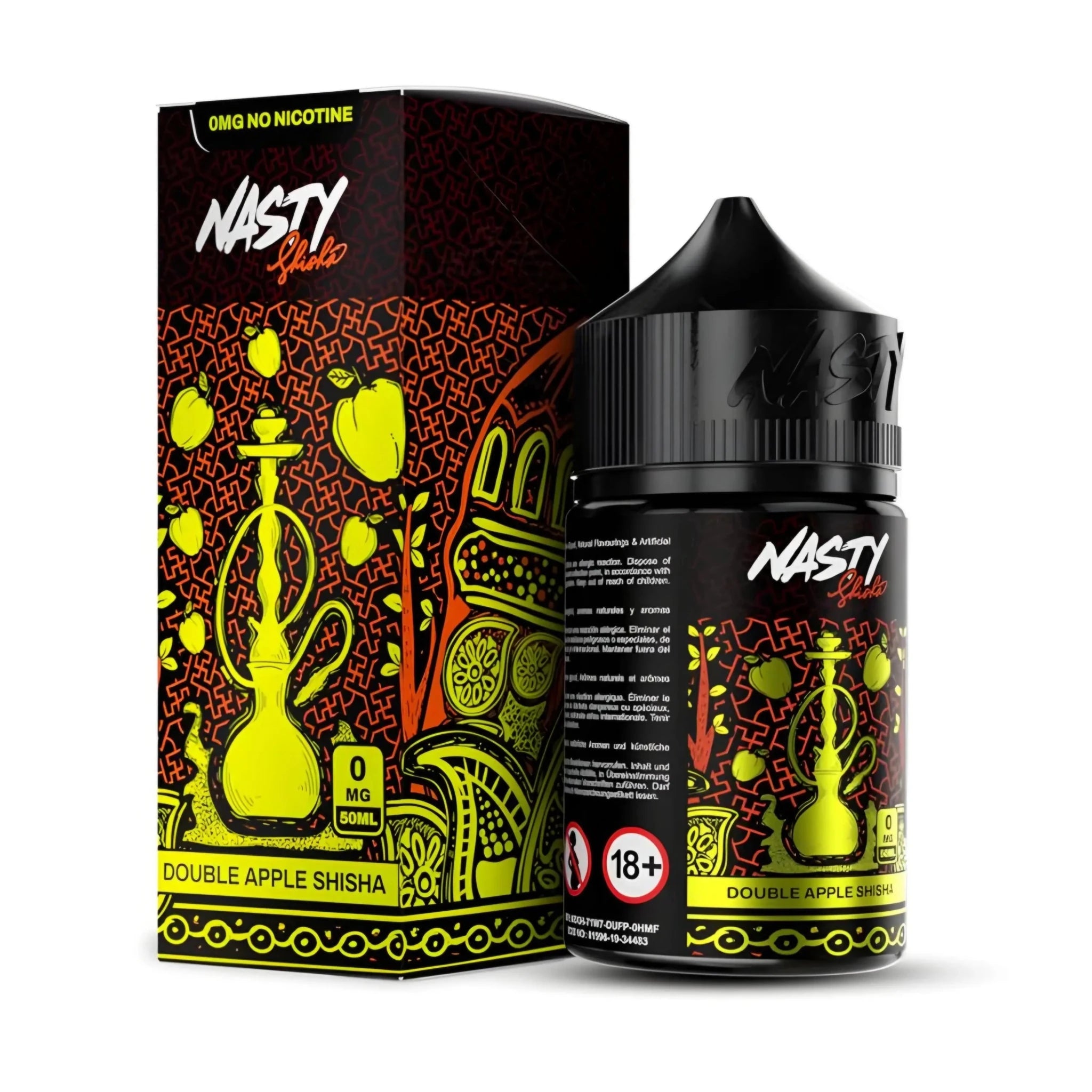 Double Apple 60ml Vape Juice by Nasty Shisha, Vape Mash India, in 3mg nicotine e-liquid bottle with apple flavor.