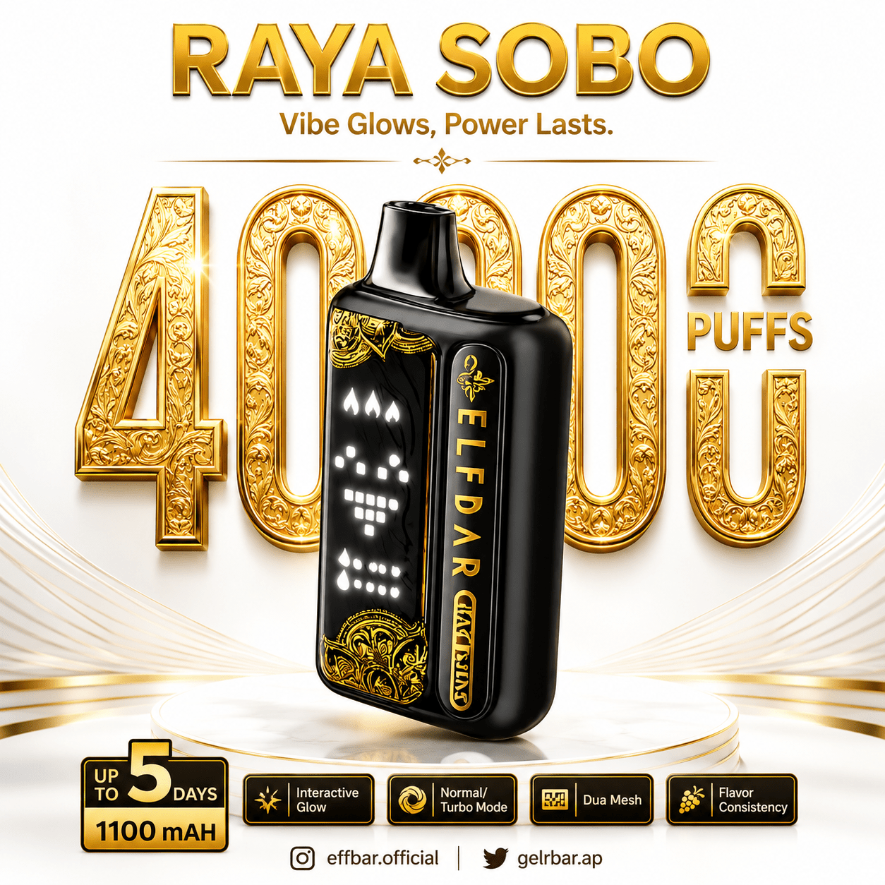 Elf Bar Raya SOBO Disposable Vape – 40000 Puffs | Vape Mash India - Vape Mash India