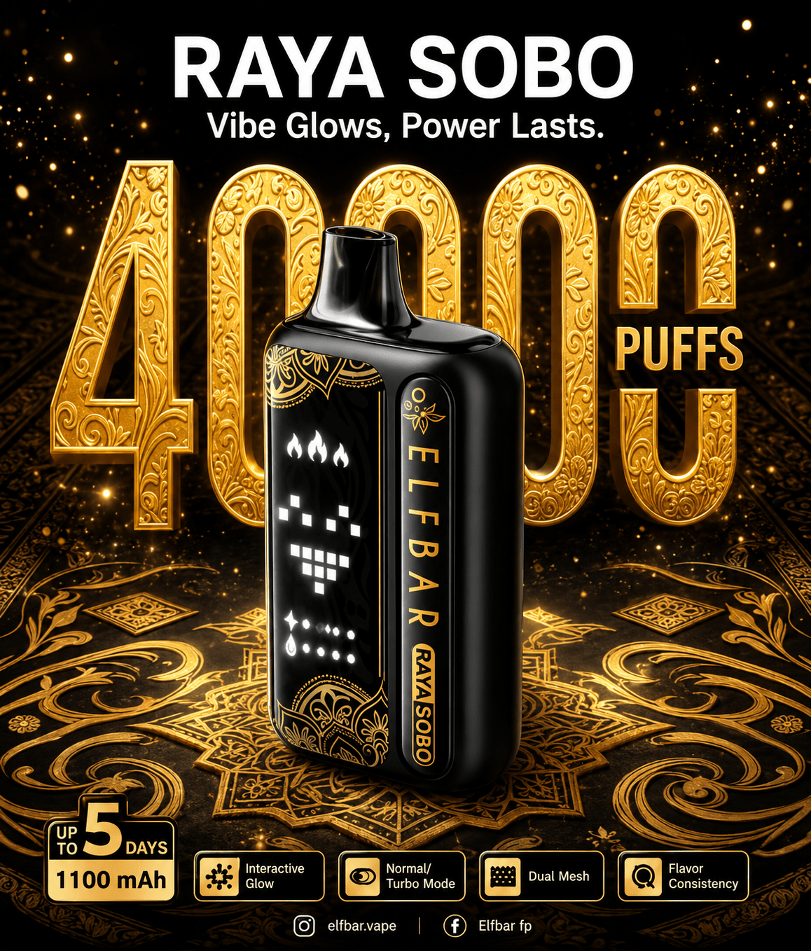 Elf Bar Raya SOBO Disposable Vape – 40000 Puffs | Vape Mash India - Vape Mash India