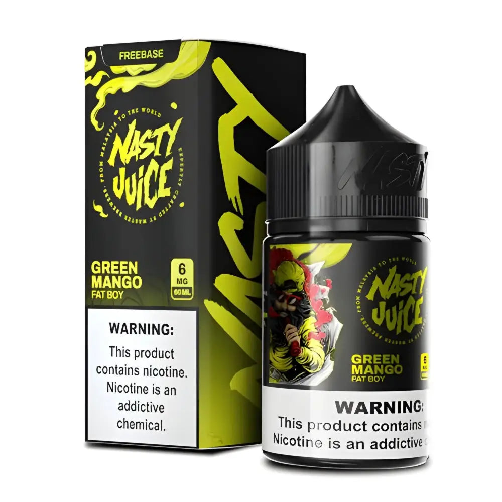 Nasty Juice Fat Boy Green Mango 60ml 3mg vape juice bottle with green mango themed label