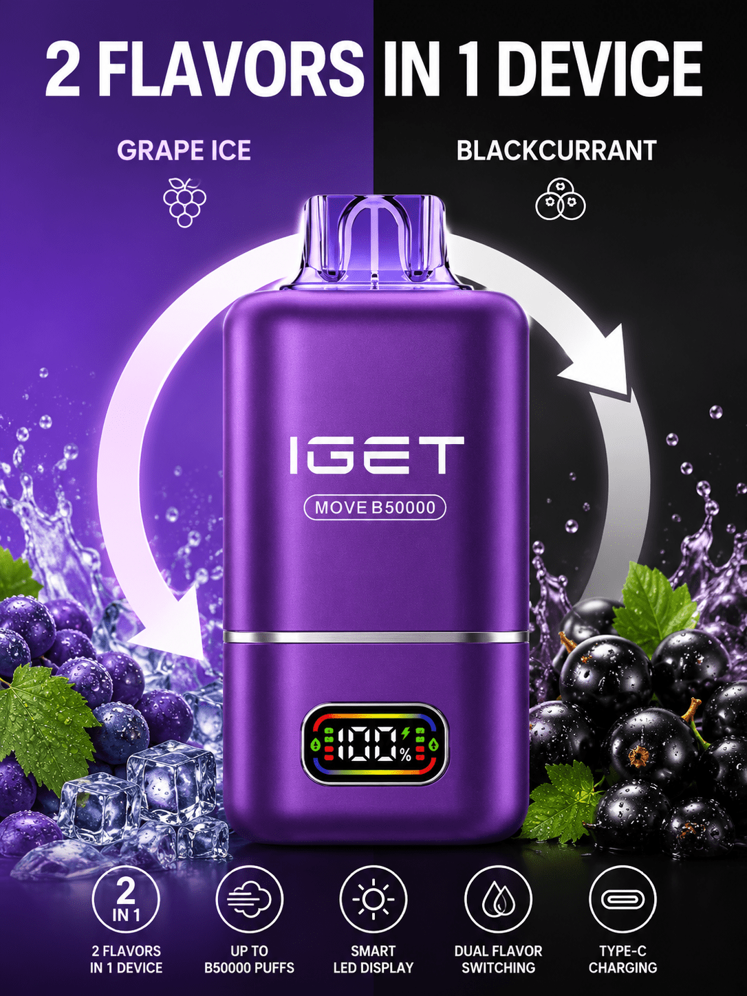 IGET Move B50000 Disposable Vape – 50000 Puffs | Vape Mash India - Vape Mash India