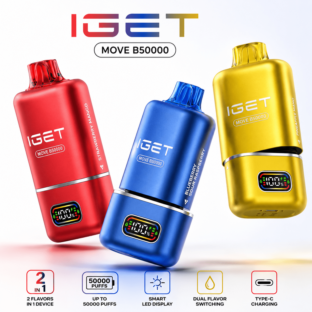 IGET Move B50000 Disposable Vape – 50000 Puffs | Vape Mash India - Vape Mash India