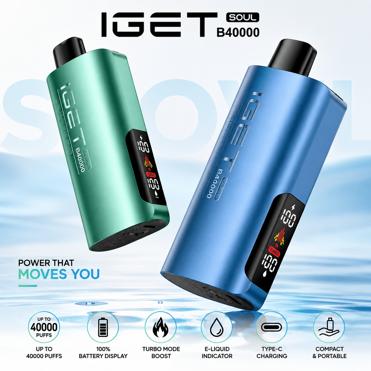 IGET Soul B40000 Disposable Vape – 40000 Puffs | Vape Mash India - Vape Mash India