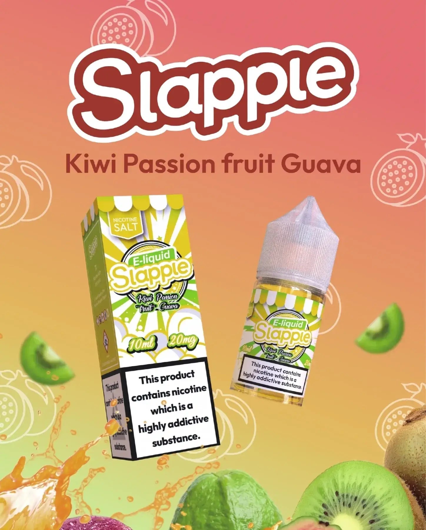 Kiwi Passion Fruit Guava - Slapple Nic Salt 30ML | 30MG, 50MG | Vape Mash India - Vape Mash India