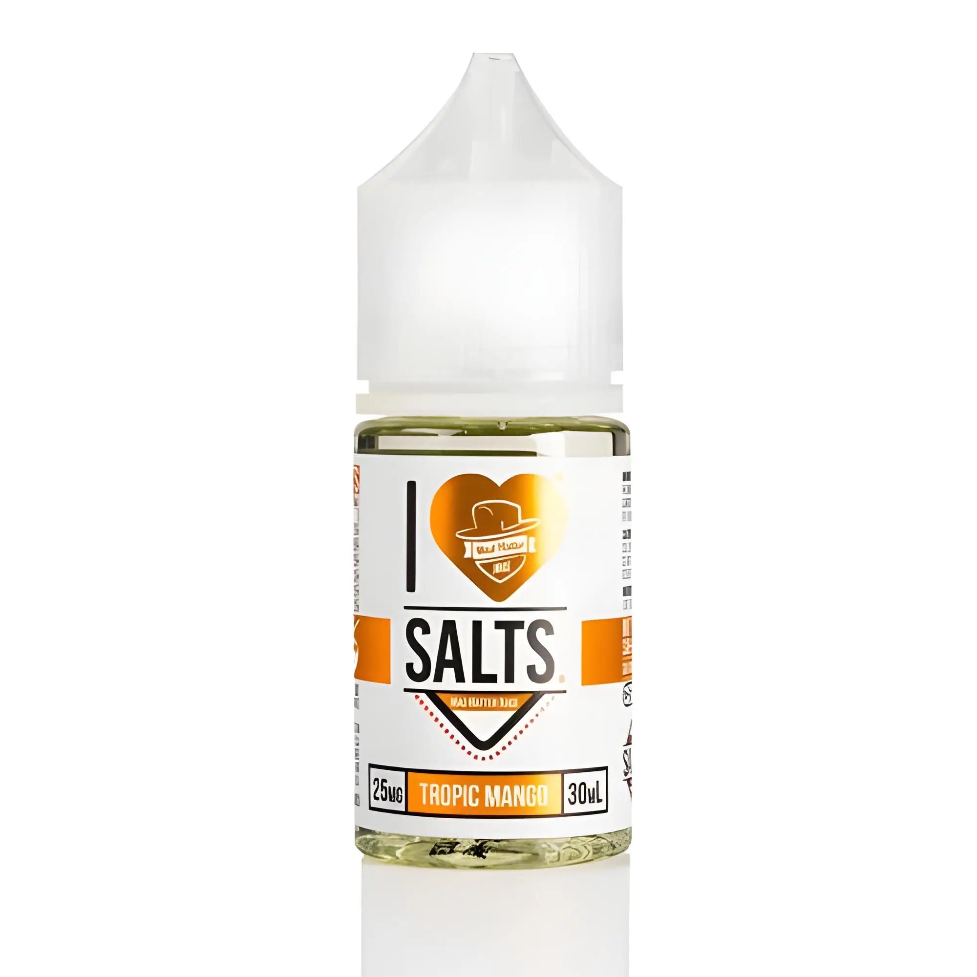 Love Salts 30ml Tropic Mango flavor nic salt e-liquid by Vape Mash India, with a vibrant mango flavor and sleek packaging.