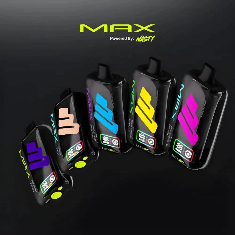 Nasty Max 30K Puffs disposable vape by Vape Mash India, showing the sleek black device with branding and mouthpiece.