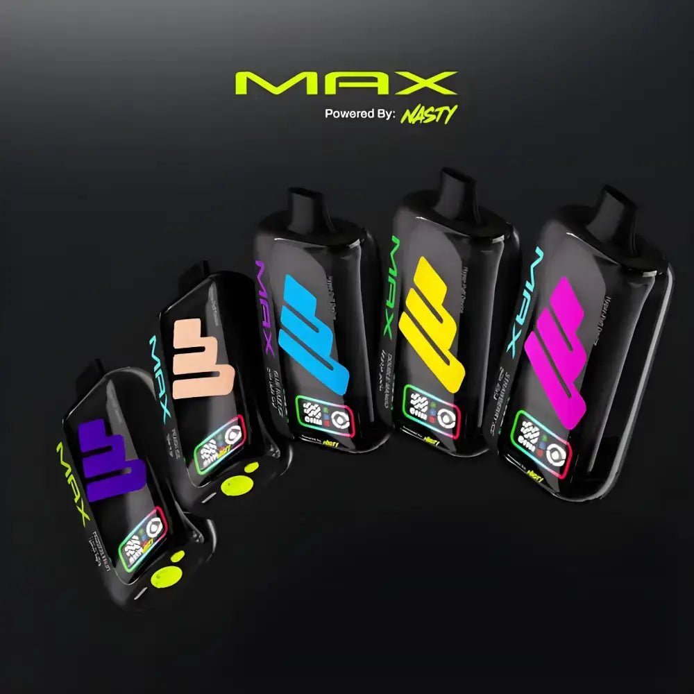 Nasty Max 30K Puffs disposable vape by Vape Mash India, showing the sleek black device with branding and mouthpiece.