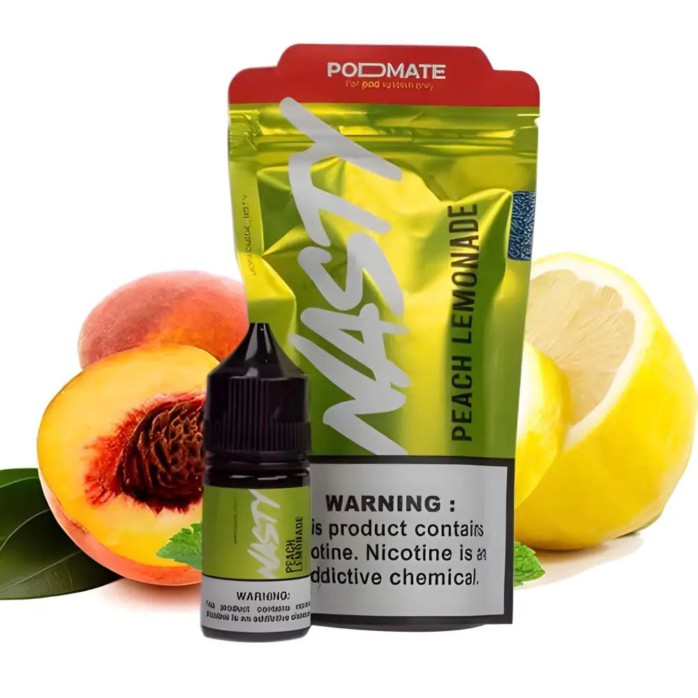 Peach Lemonade Nasty Podmate Salt 30ML Vape Juice Bottle – 35MG 50MG Nicotine Salt by Nasty Juice