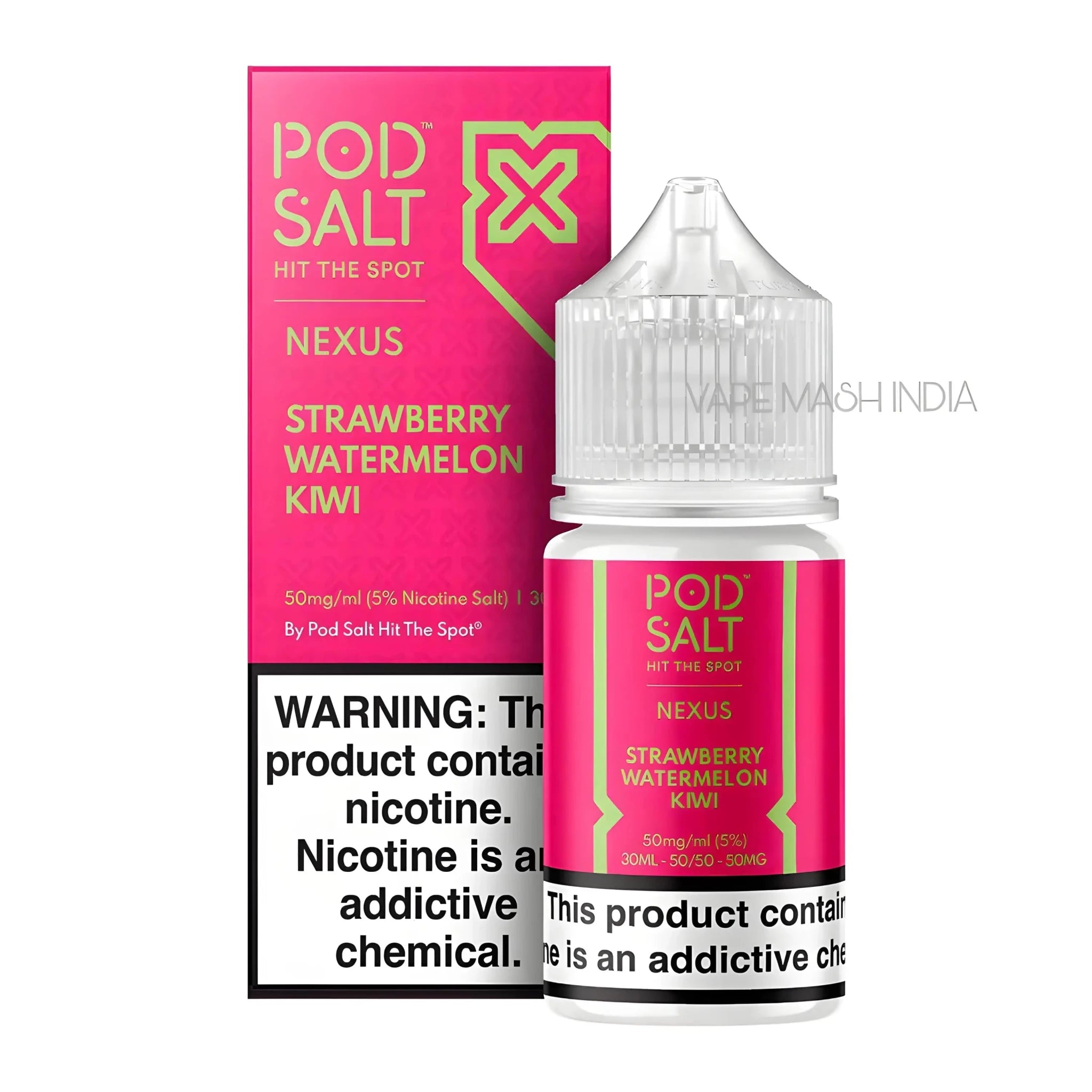 Pod Salt Nexus Strawberry Watermelon Kiwi 30ml Vape Juice - Vape Mash India