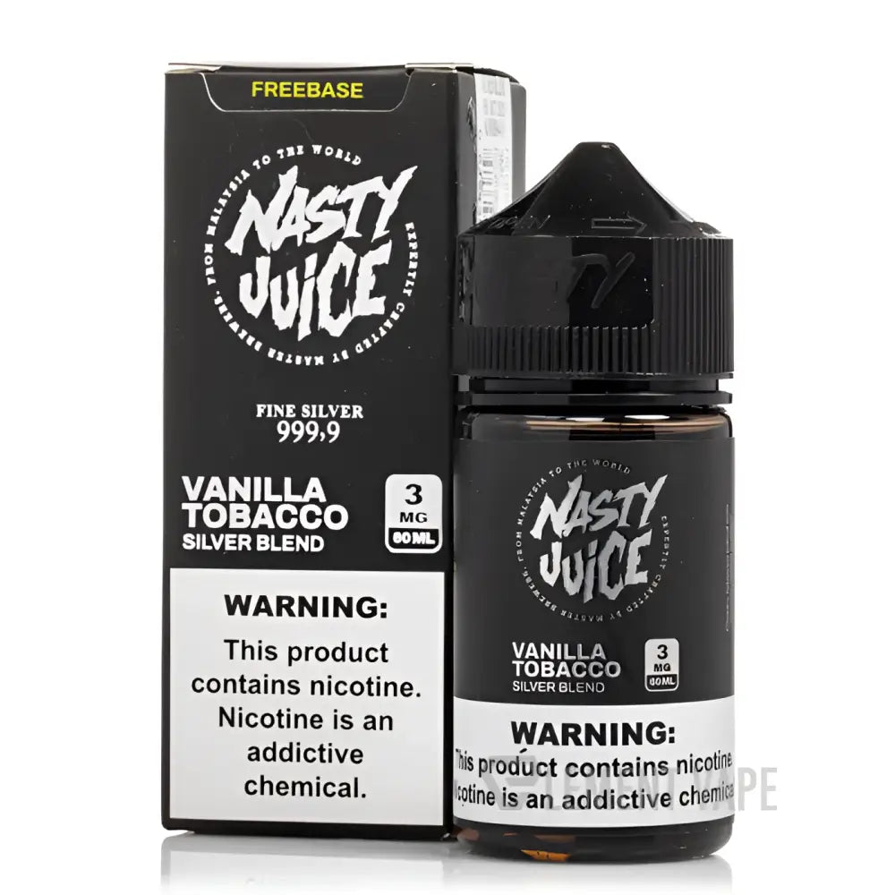 Silver Blend Nasty Juice 60ML Vape Juice 3MG India – tobacco vanilla custard e-liquid at VapeMashIndia