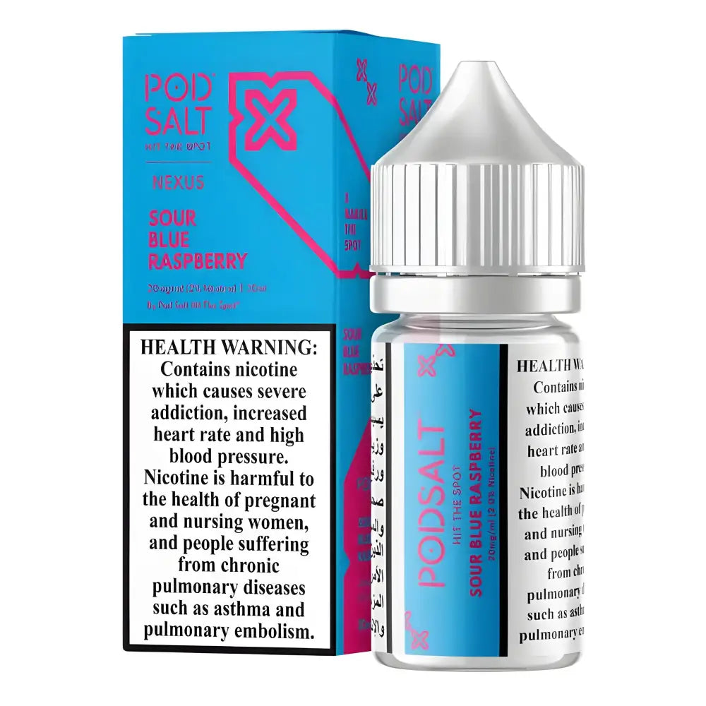 Sour Blue Raspberry Pod Salt Nexus 30ML Vape Juice Bottle – 25MG and 50MG Nicotine Salt in India