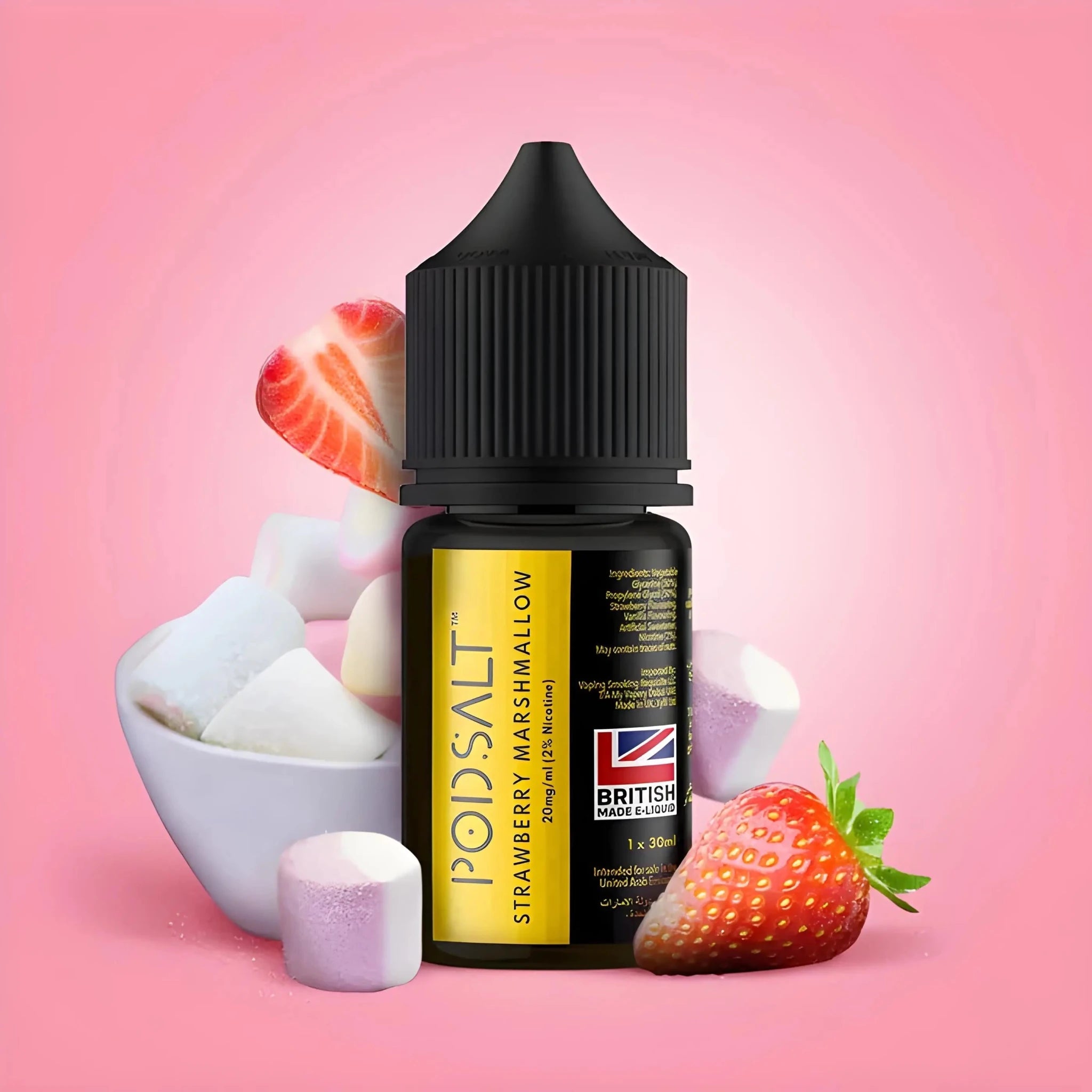 Strawberry marshmallow Vape Mash India Pod Salt Core Nic Salt Vape Juice 30ML in 25MG and 50MG nicotine strength