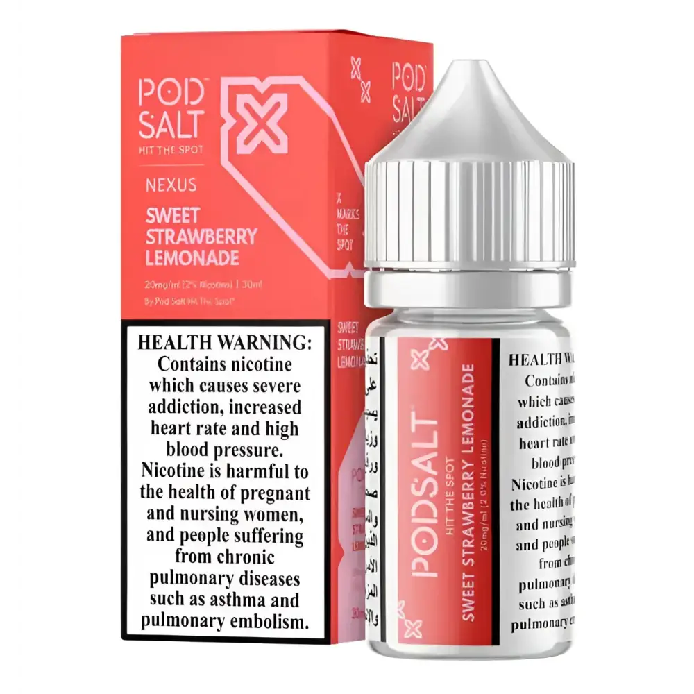 Sweet Strawberry Lemonade Pod Salt Nexus 30ML Vape Juice Bottle – 25MG and 50MG Nicotine Salt in India