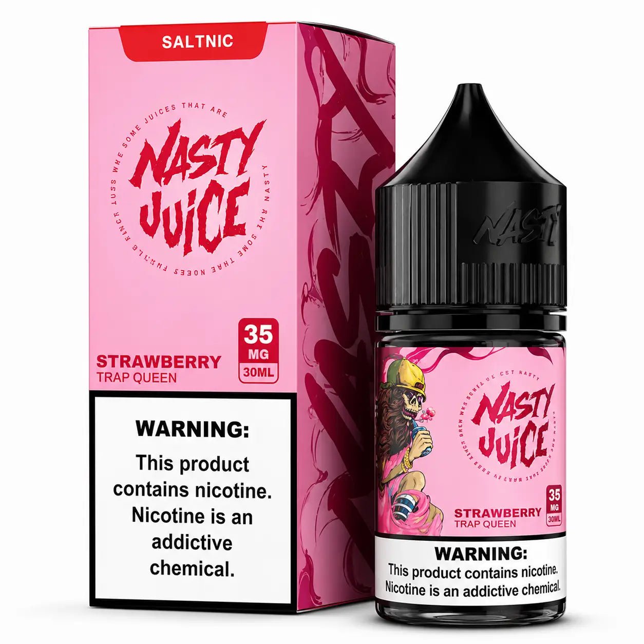 Trap Queen Nic Salt Juice by Nasty Juice in 30ml bottle, available in 35mg and 50mg nicotine strengths, by Vape Mash India.