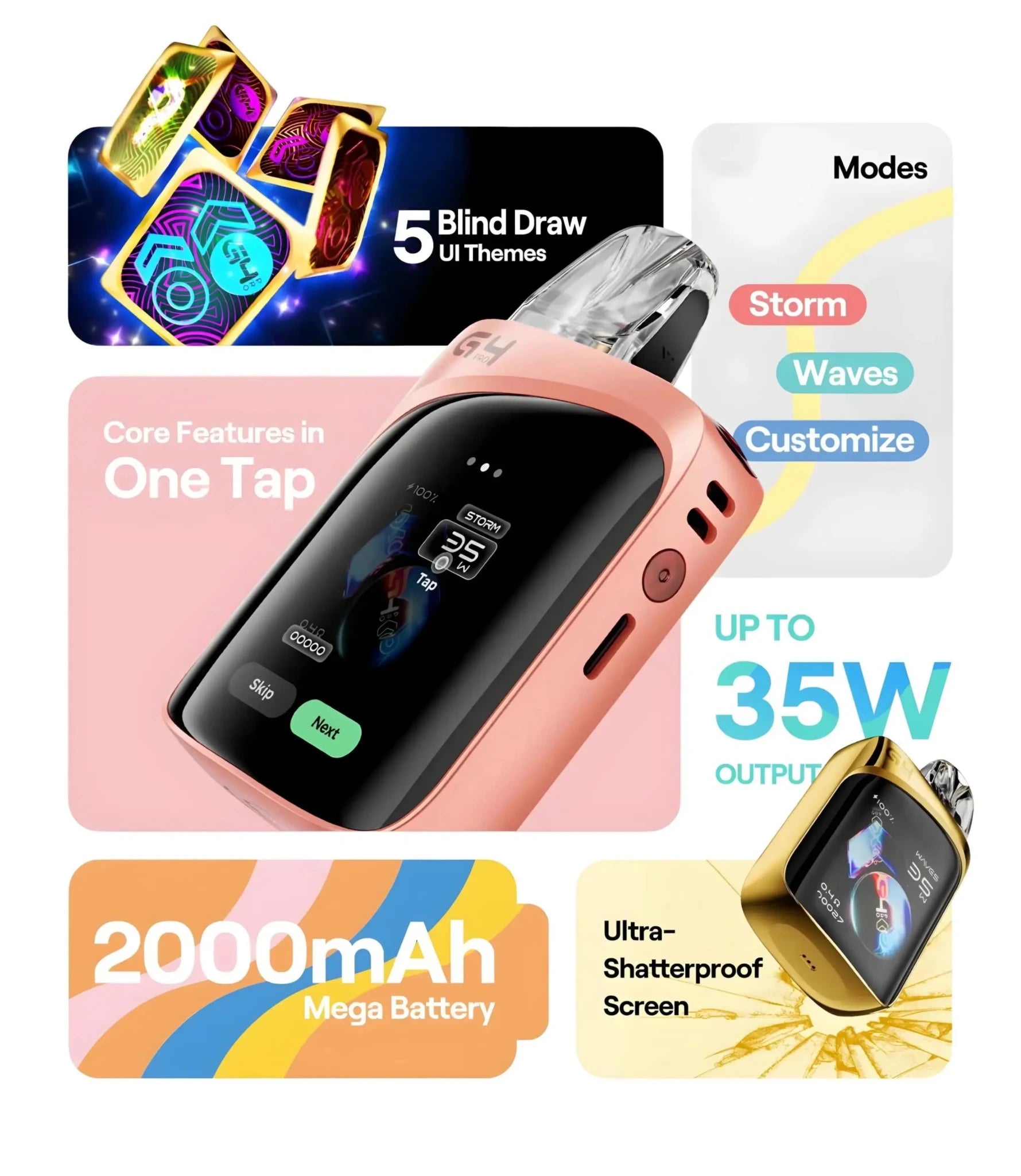 Uwell Caliburn G4 Pro Koko 35W Smart Touch Pod System | Vape Mash India - Vape Mash India
