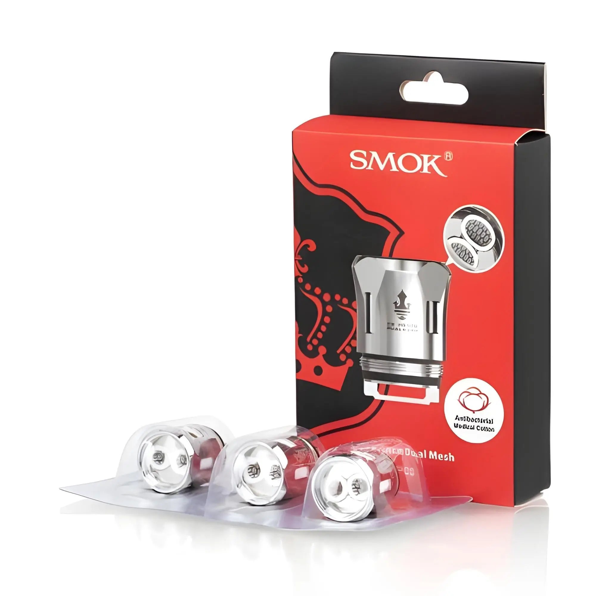 Pack of three Vape Mash India Smok TFV12 Prince replacement coils with 0.12 ohm resistance for vape devices.