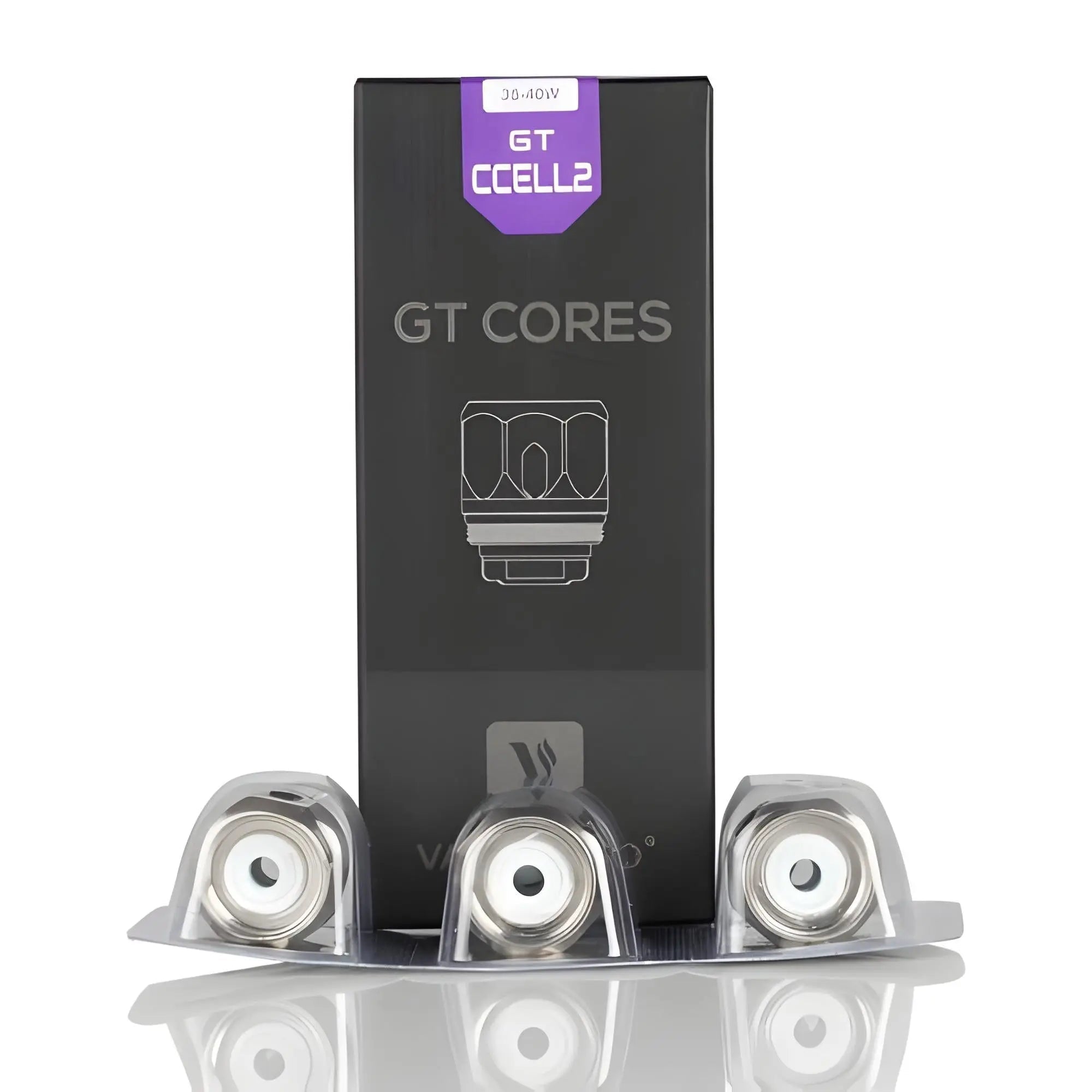 Vaporesso GT Core Silver CCELL2 coils for dense vapor, compatible with vape devices, shown in close-up with silver finish.