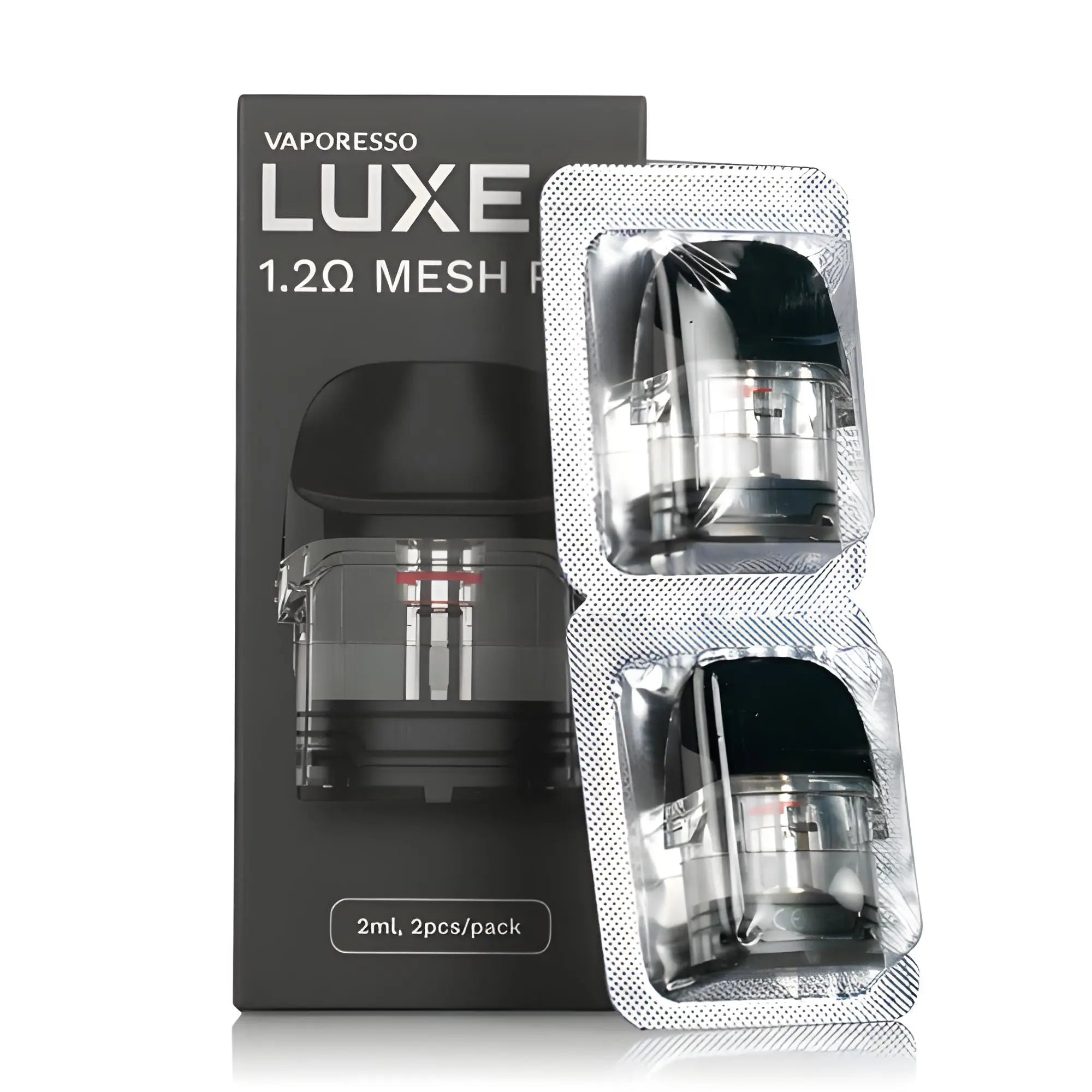 Vape Mash India Vaporesso LUXE Q replacement coil and mesh pods with 1.2 ohm resistance, designed for vaping devices.