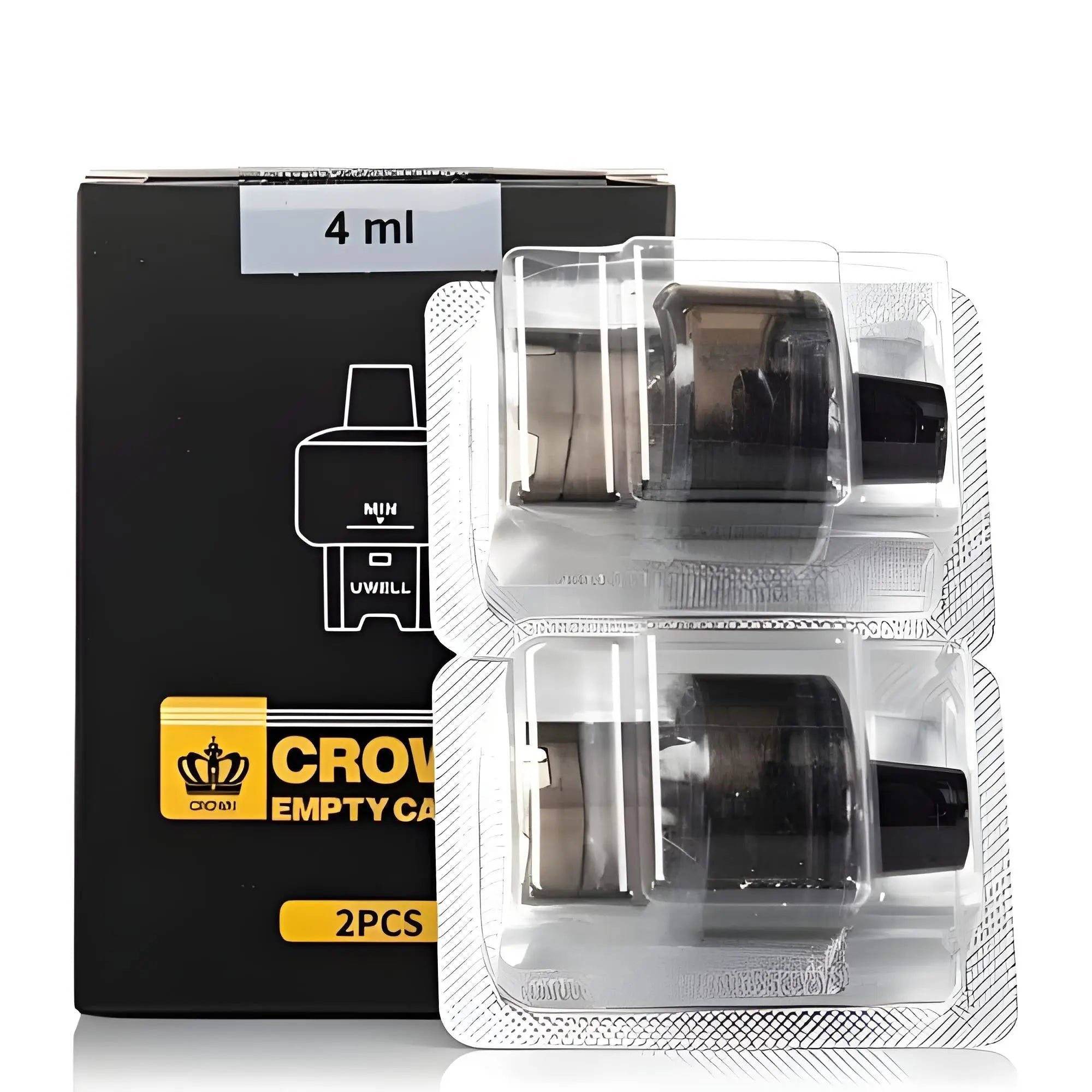 Uwell Crown M replacement cartridge with 4ml pod, compatible with coil and pod vape kits from Vape Mash India.