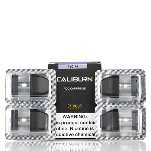 Vape Mash India Caliburn Pod Kit replacement cartridges, 2ml capacity, 4-pack of coil and pods for vape devices