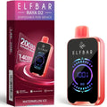 Vape Mash India ElfBar D2 disposable vape with mango peach flavor, long-lasting device, shown with colorful packaging.