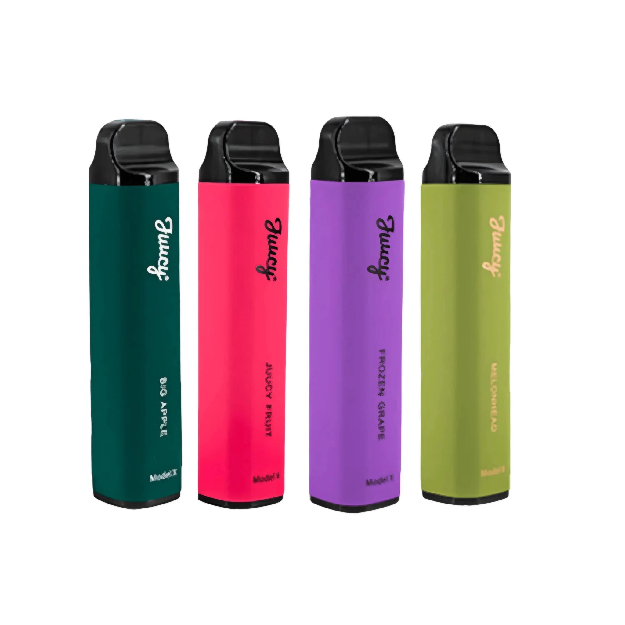 Juucy Model X Disposable Vape pack with assorted colors, salt nicotine, featuring melon and berry flavors from Vape Mash India.
