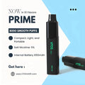 Vape Mash India Vtos Prime disposable vape in black and green, featuring passion fruit mango ice flavor, 8000 puffs.