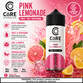 Pink Lemonade CORE by Dinner Lady vape juice, 120ml e-liquid in 3mg or 6mg, from Vape Mash India, with fruit-flavored vape liquid.