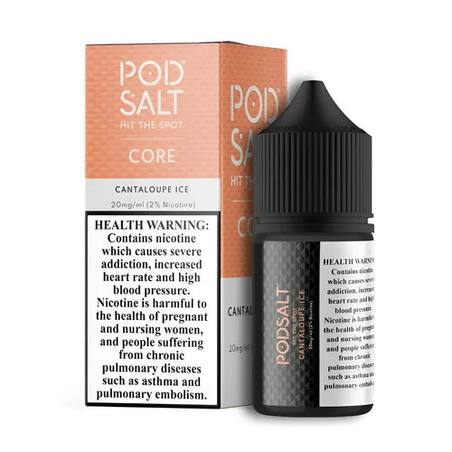 Vape Mash India Cantaloupe Ice Nic Salt Vape Juice 30ML bottle with 25MG or 50MG nicotine strength, featuring cantaloupe and icy flavor.