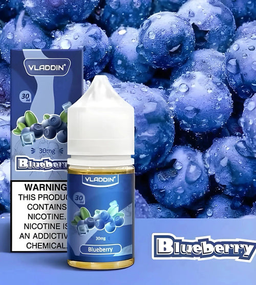 Blueberry Vladdin Nic Salt vape juice by Vape Mash India in 30ML bottle, available in 30MG and 50MG nicotine strength.