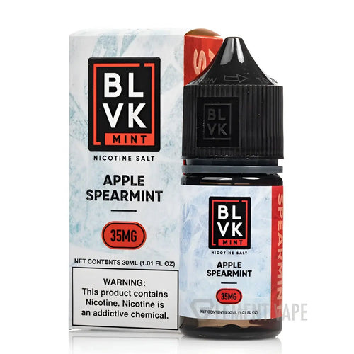 BLVK Apple Spearmint Nicotine Salt e-liquid by Vape Mash India, 30ml bottle with 35mg nicotine salt for vaping.