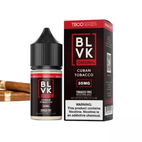 BLVK Cuban Tobacco Nicotine Salt 30ml Vape Mash India, 35mg, nicotine salt e-liquid with rich tobacco flavor