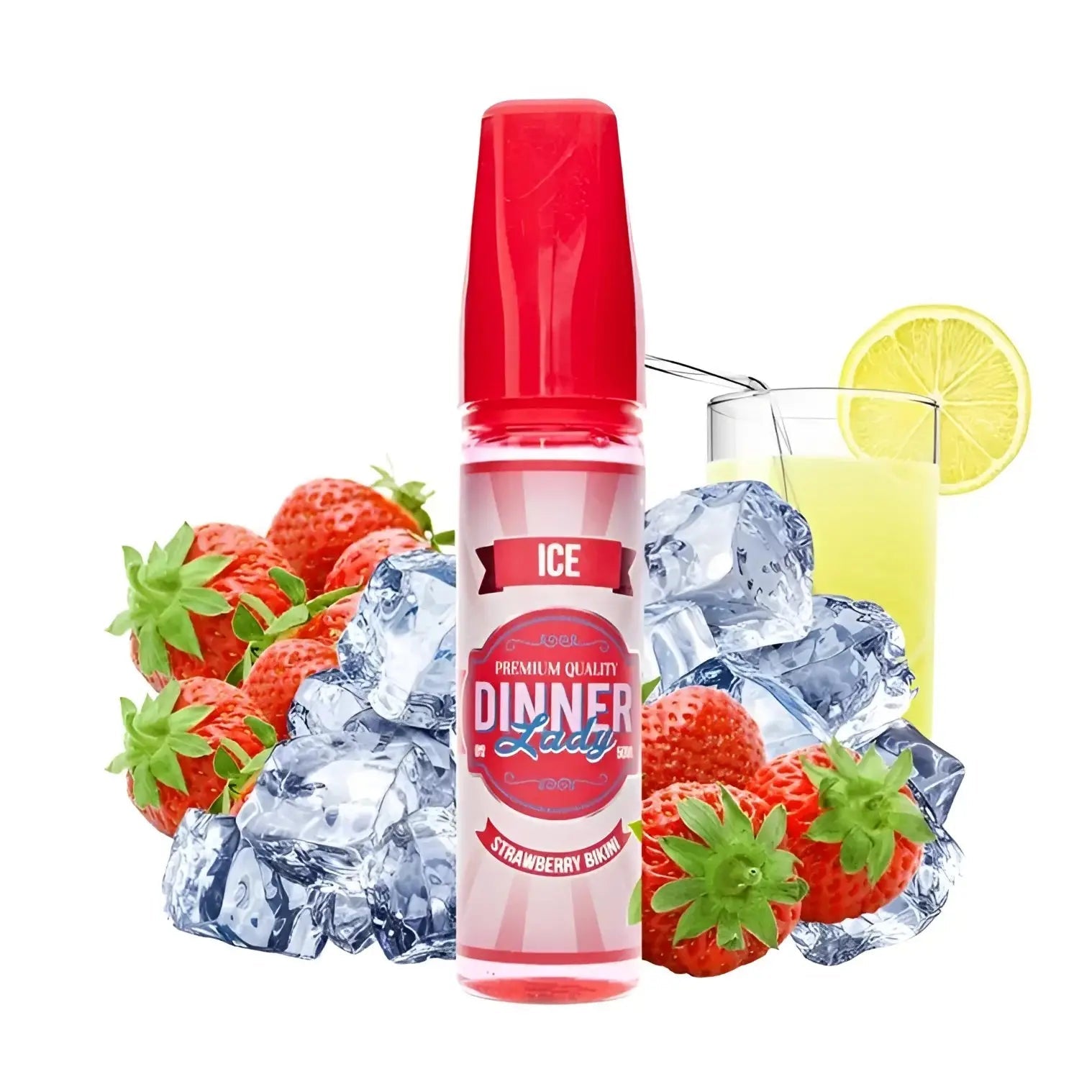 Vape Mash India Strawberry Bikini Ice 60ml Vape Juice in a vape starter kit, featuring a refreshing strawberry ice flavor.