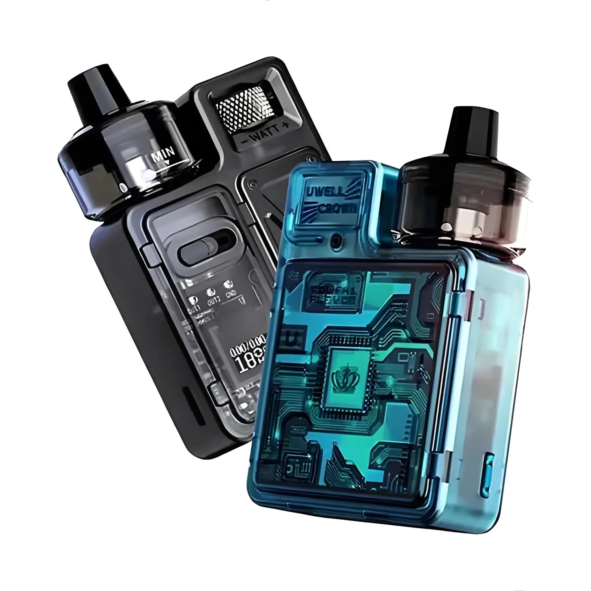 Black Uwell Crown M 35W Pod Mod Kit from Vape Mash India, compact vape starter kit with sleek design and adjustable power.