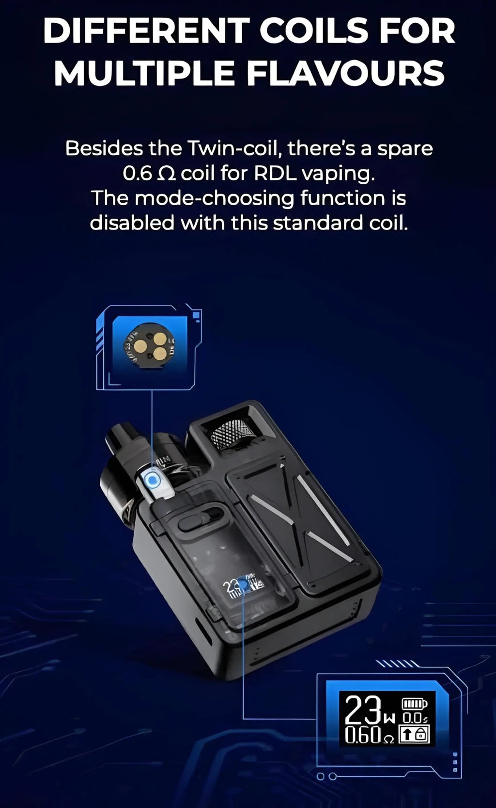 Black Uwell Crown M 35W Pod Mod Kit from Vape Mash India, compact vape starter kit with sleek design and adjustable wattage.