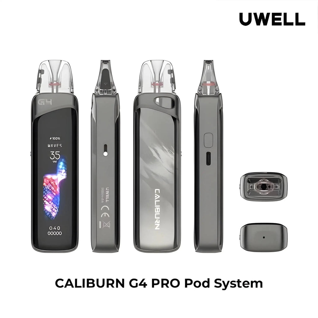 Uwell Caliburn G4 Pro 35W pod kit by Vape Mash India, frost white vape starter kit with sleek design and compact build.