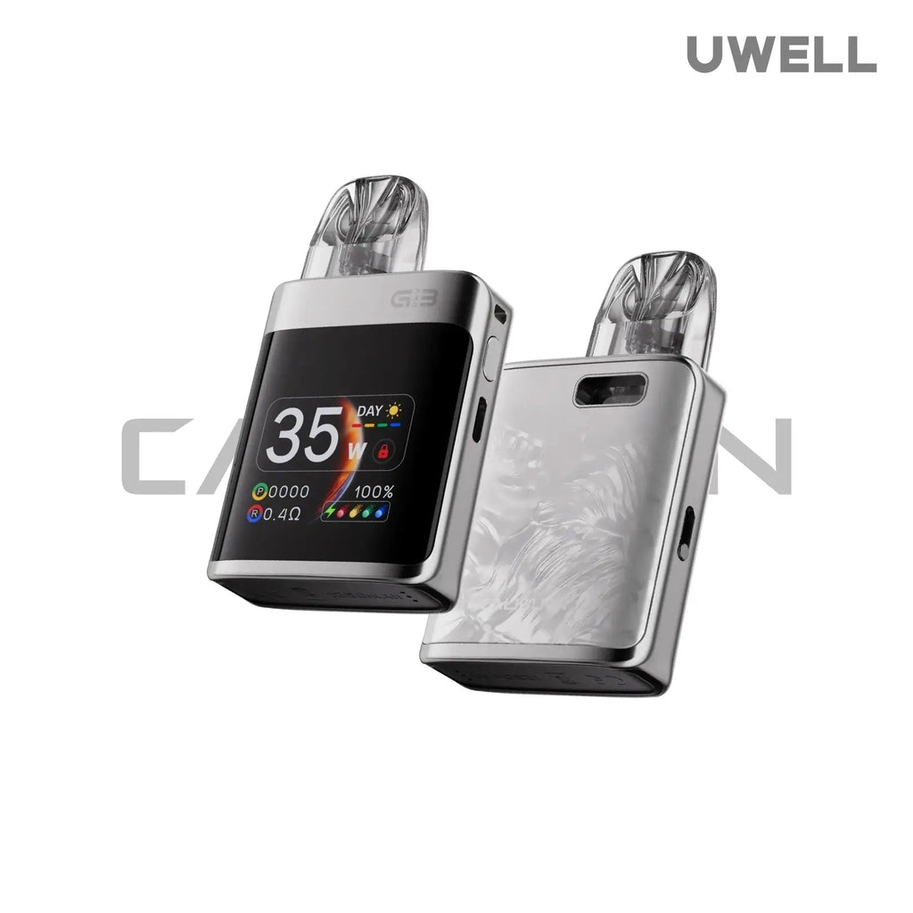 Uwell Caliburn G3 Pro KOKO 35W vape starter kit in midnight black, featuring sleek design and pod system.